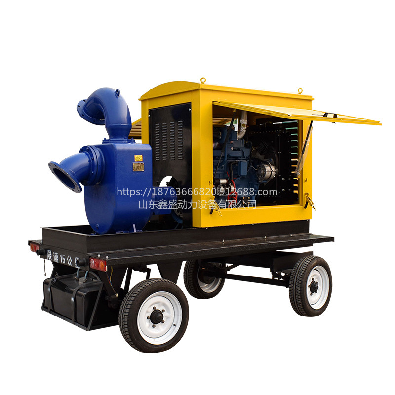 移动式排涝泵车户外柴油机驱动水泵流量100m³/h 扬程15米图片